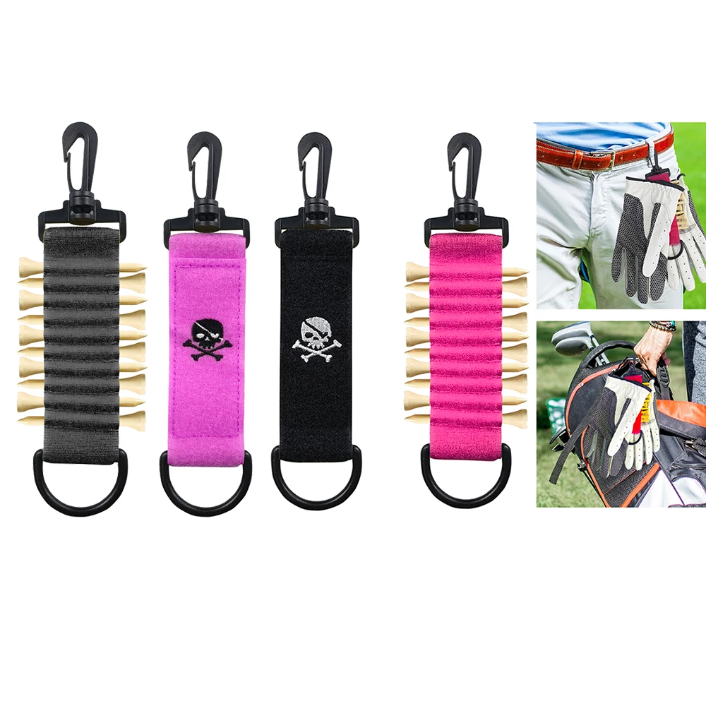 1Pcs Golf Hang Gloves Magic Tape with Carabiner Hook Skull Head Double-sided Small Hanging Can Be Hung On The Ball Bag Or Pants
