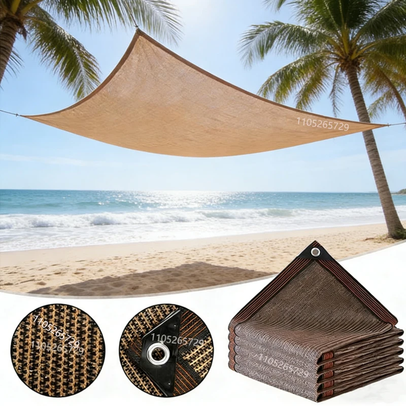 Coffee HDPE Sunshade Net: UV Resistant, Durable, Suitable for Gardens, Balconies, Garage Roofs