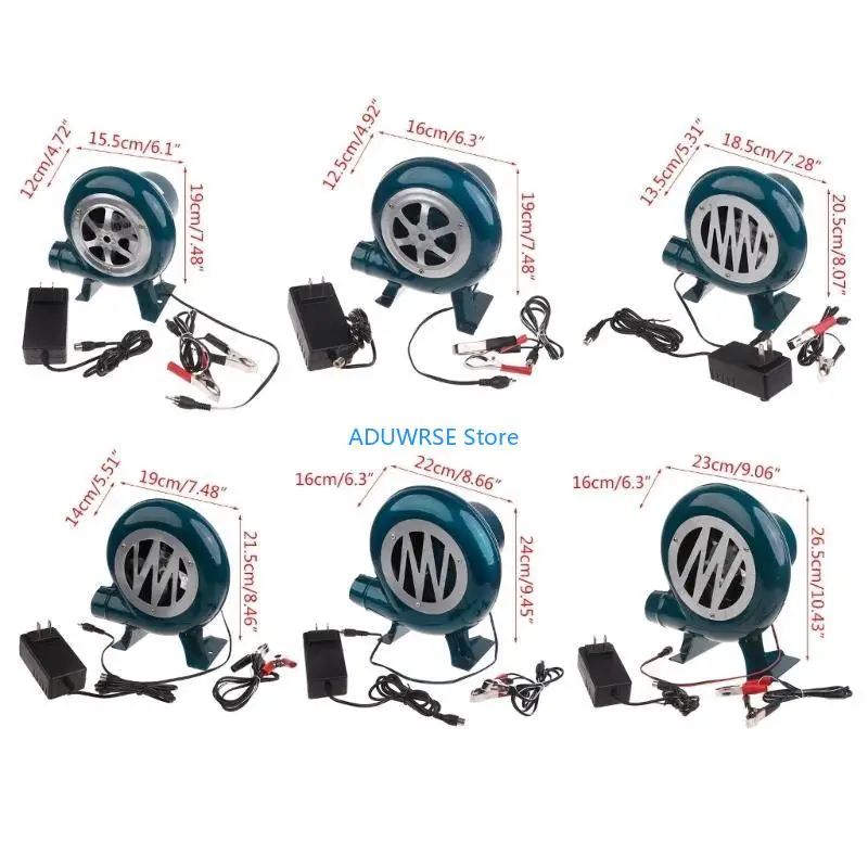 Q6PE شواء مروحة منفاخ 12 فولت 30/40/60/80/100 واط كبيرة تدفق الهواء مروحة مع وحدة تحكم متغيرة السرعة للتخييم نزهة رحلة شواء