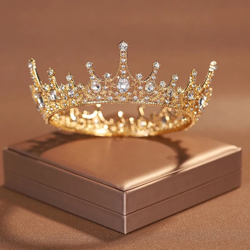 Bride Wedding Round Crown Luxury Rhinestone Birthday image 3