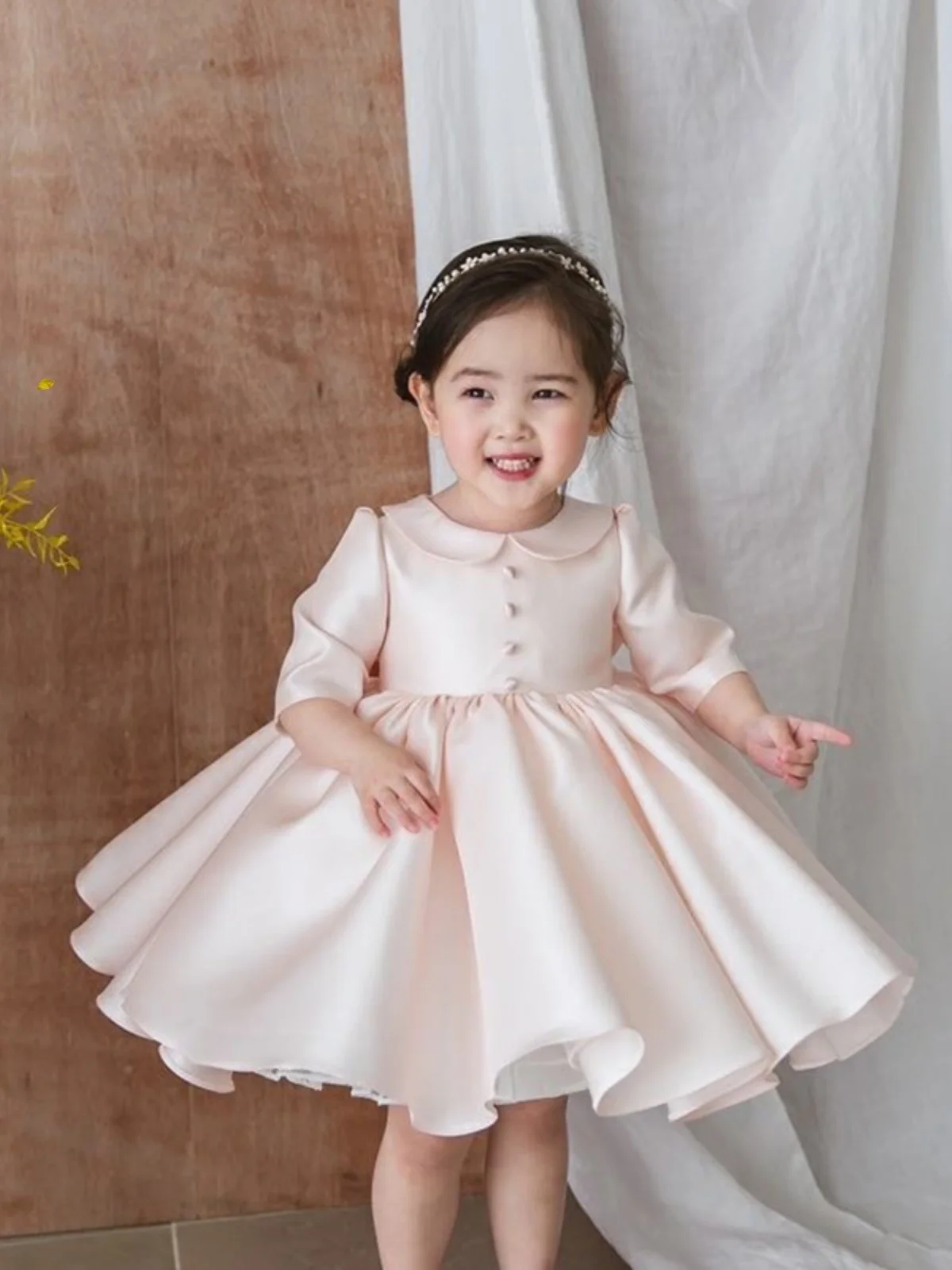 

Детское вечернее платье Princ Sle с цветочным узором для девочек, длинный свеч, наряд для выступления на день рождения, пышная юбка, полиэфирная ткань