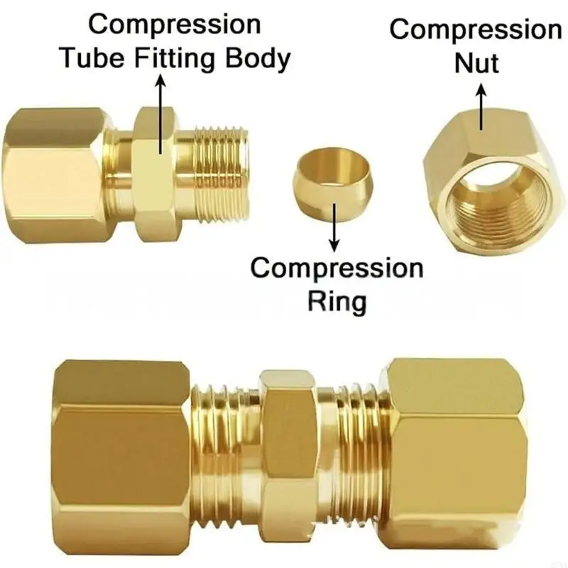 

10Pcs Brake Line Adapter Assortment Compression Tube Fitting for Vehicle Repair D7YA