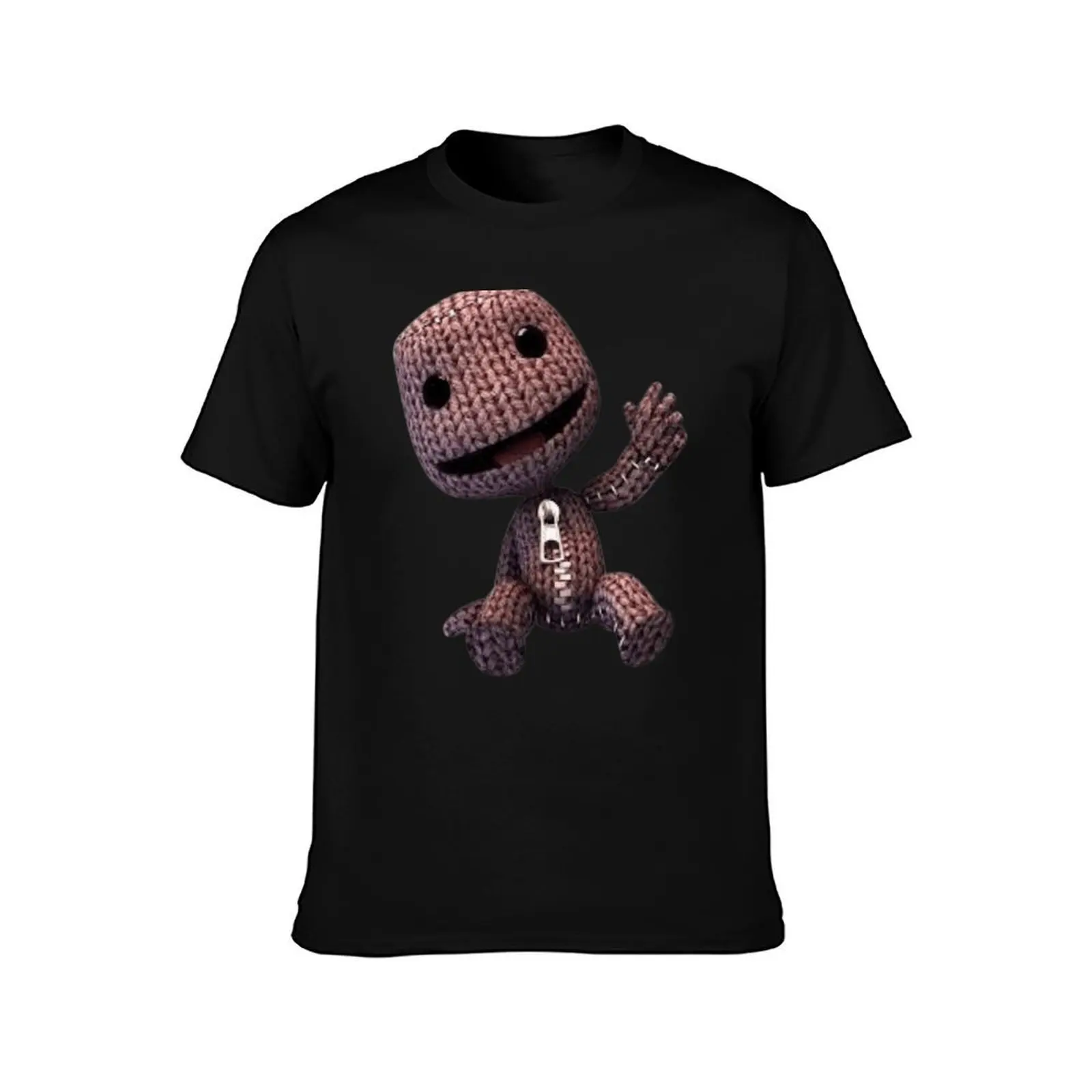 LBP Sackboy T-Shirt, Summer Casual Cotton Tee, Oversized Streetwear Tops, Vintage Graphic Print, Loose Fit Short Sleeve