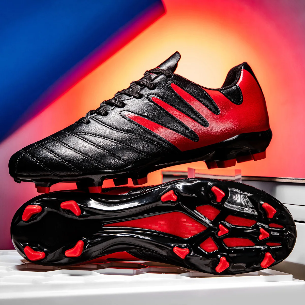 New Kids Football Boots Shoes Soccer Match Training Soccer Shoes Non-Slip Cleats Long Spikes FG Ultralight Outdoor Drop Shipping