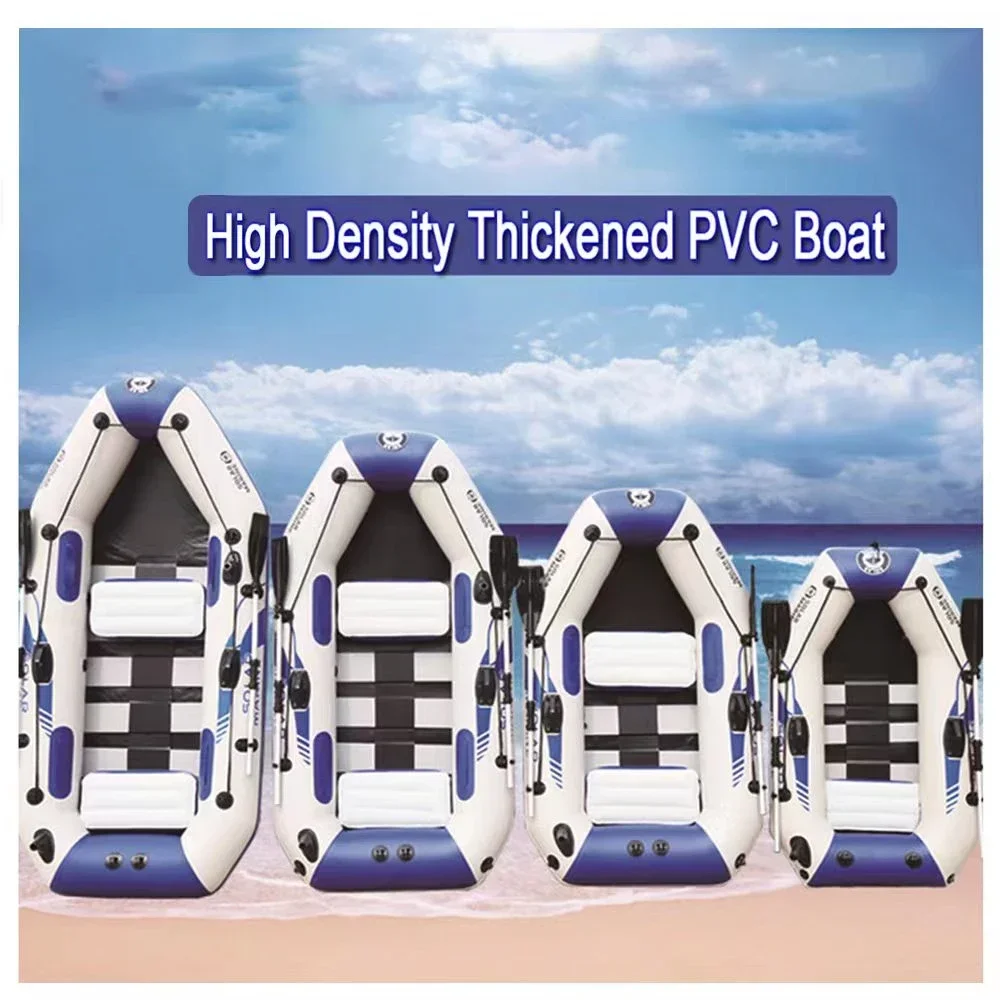 Professional 1.75-3.3m Fishing Boats with Slats Bottoms Set for 1-6 Person PVC 0.7mm Thicked Inflatable Drifting Rowing Boat