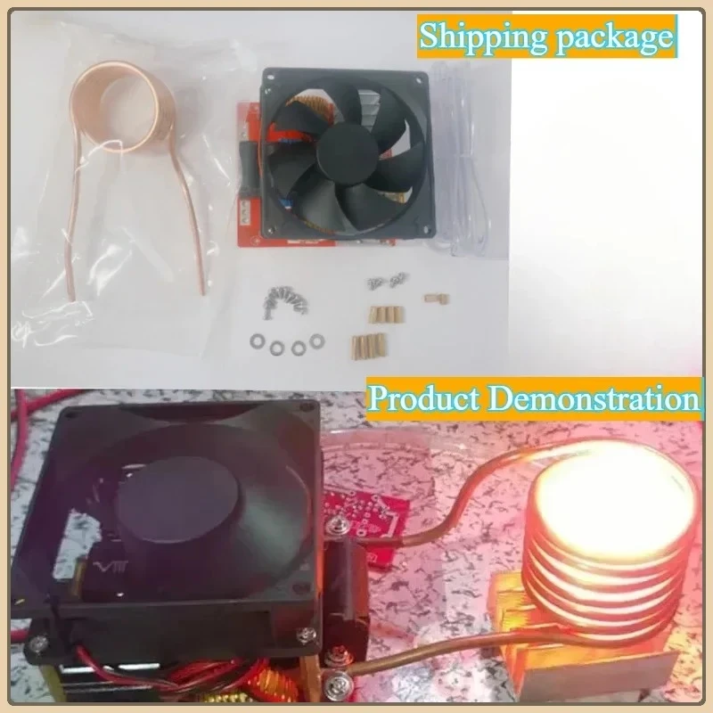 1 Juego de placa calefactora de inducción Zvs de 1000w, Kit de placa calefactora Diy, tubo rojo y negro y bobina de cocina de encendido J5s4