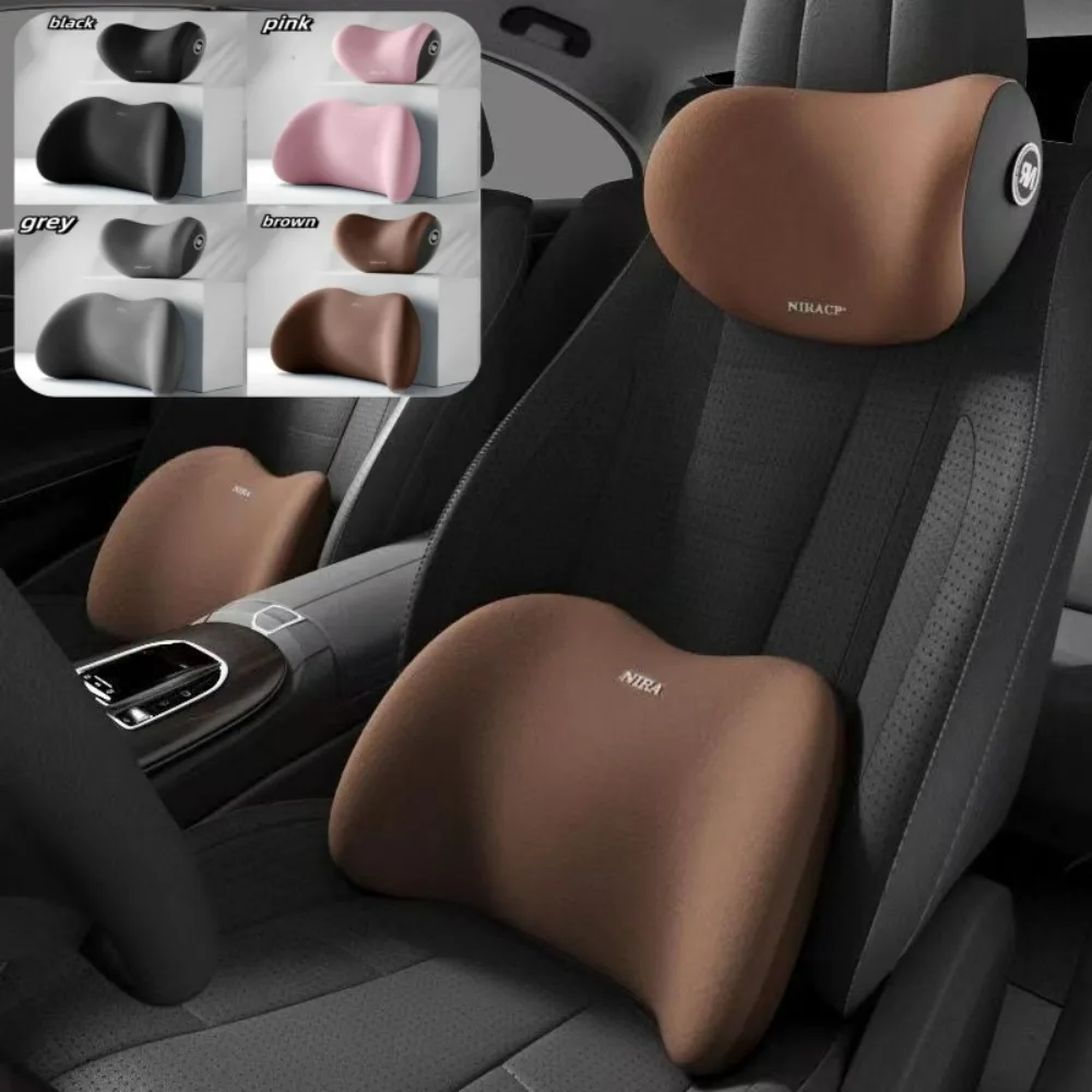 Car Seat Headrest Neck Pillow Memory Foam Soft Waist Cushion Cervical Lumbar Support Backrest Pillow Car Interior Accessories