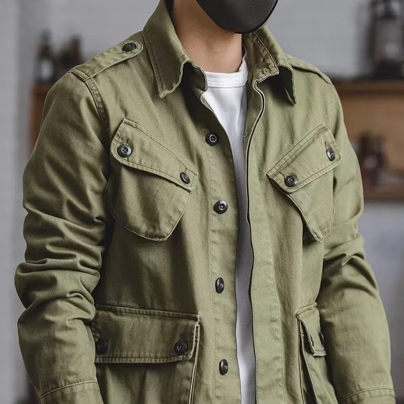 2023 New Jungle Jacket M42 Military Paratrooper Suit Men\'s Overalls Casual Coat Top Army Solid color