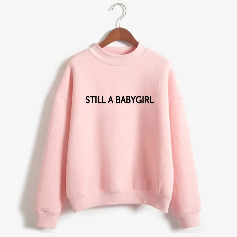 

still a babygirl Print Woman Sweatshirt Sweet Korean O-neck Knitted Pullovers Thick Autumn Winter Candy Color Women Clothing