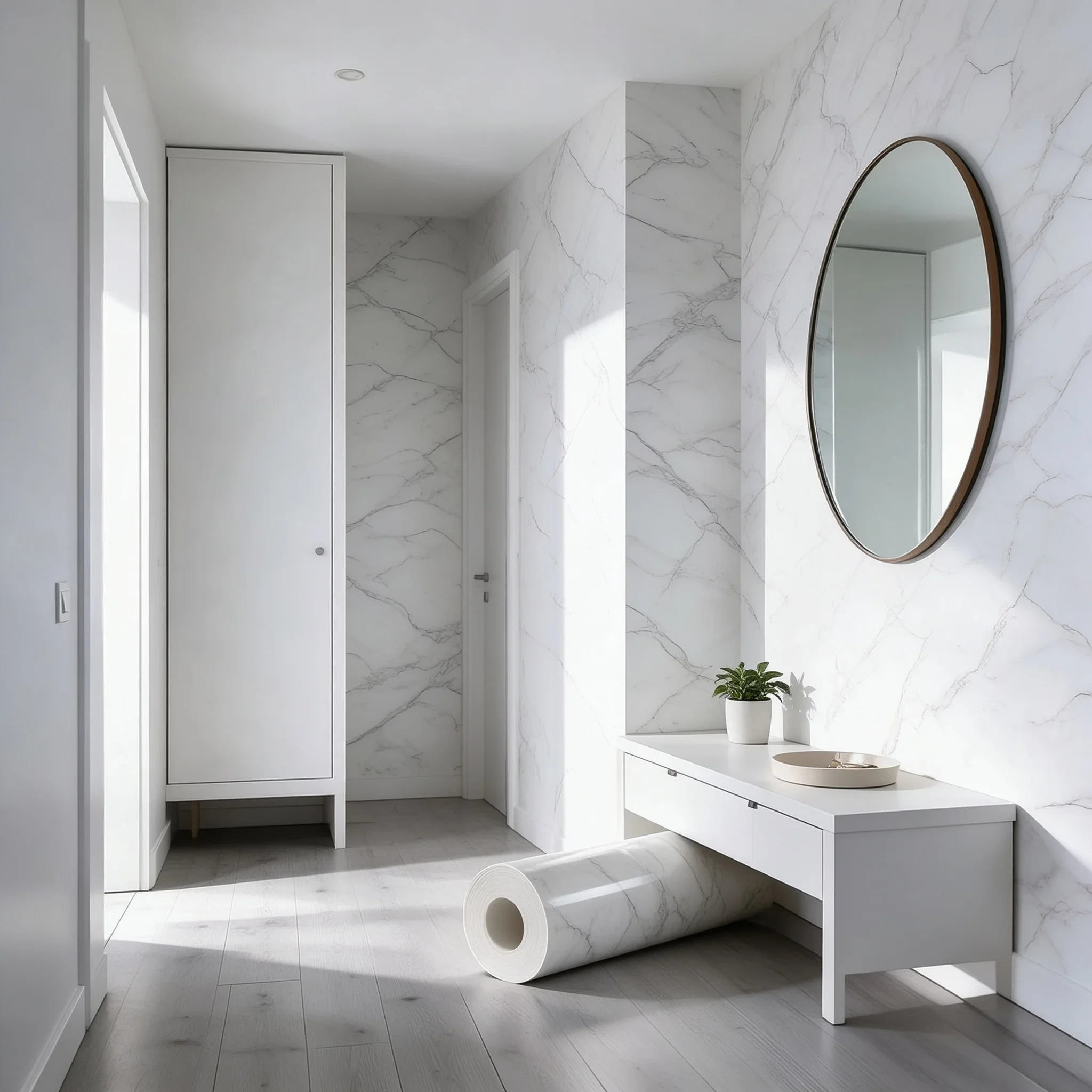 Waterproof Marble Self‑Adhesive Contact Paper Removable Decor Sticker for Kitchen Counter Cabinet Bathroom Toilet Table Home