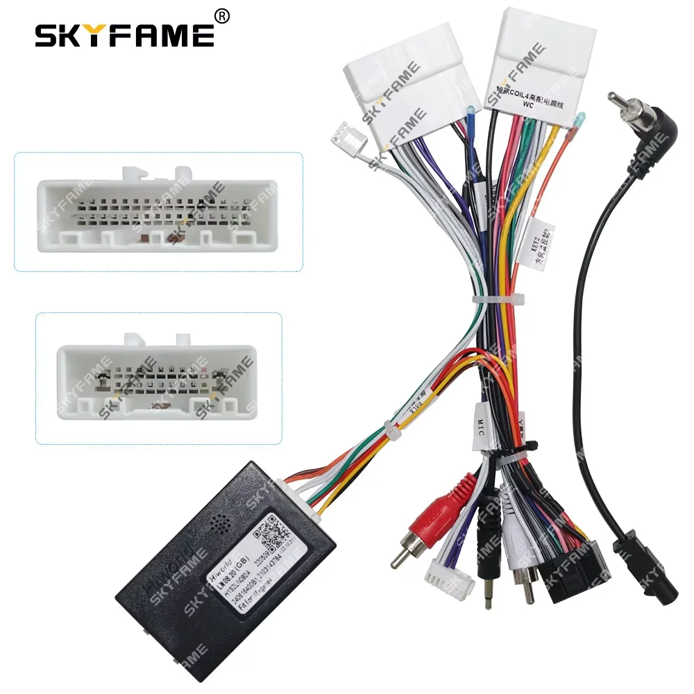 SKYFAME Car For Renault Megane 4 Clio 4 LN08.20 16pin Wiring Harness Adapter Canbus Box Decoder Koleos Android Radio Power Cable
