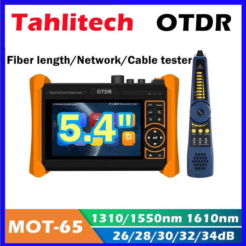 MINI OTDR Test 1310/1550 34/32/28/26 Optic Fiber Reflect with PDF Report Event Map Ethernet Cable Tester