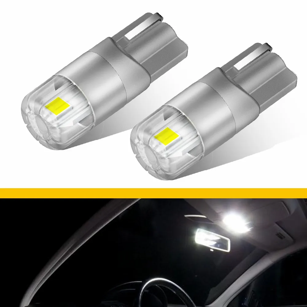 

AUXITO 2Pcs 194 2825 168 Car Interior Light T10 W5W 6000K White Red Yellow Amber Super Bright 12V Position Reading Dome Light