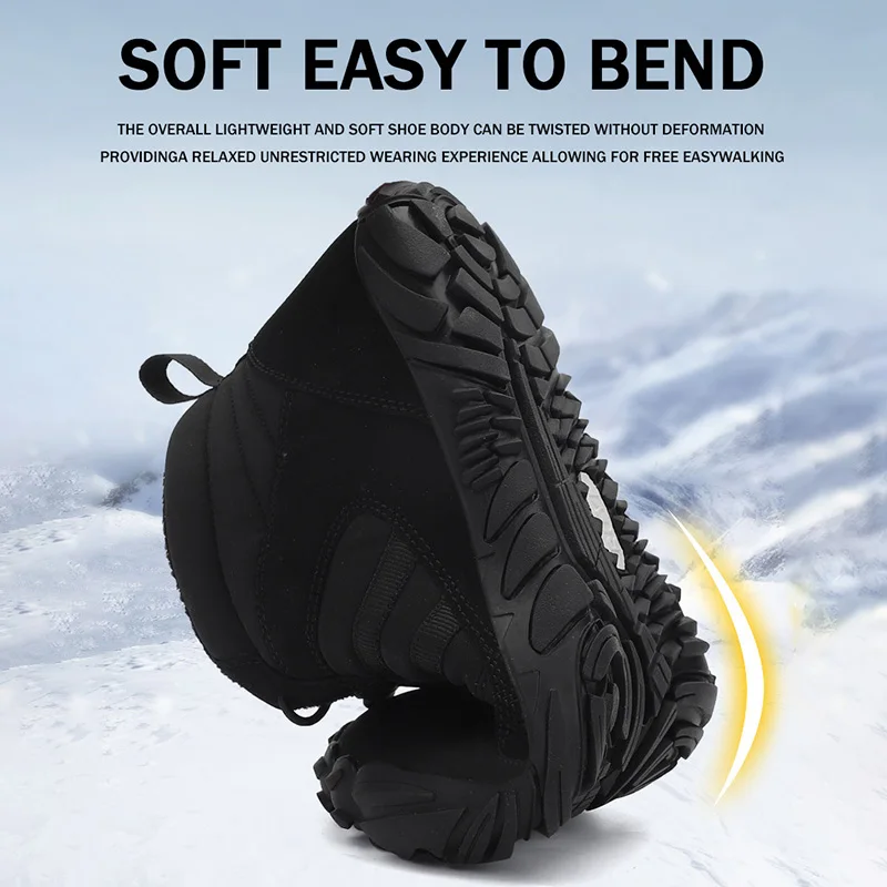 Lynjacye Big Size 35-48 Tenere al caldo Scarpe da neve Uomo Donna Scarpe da alpinismo Sci Antiscivolo Scarpe da ginnastica sportive Scarpe leggere