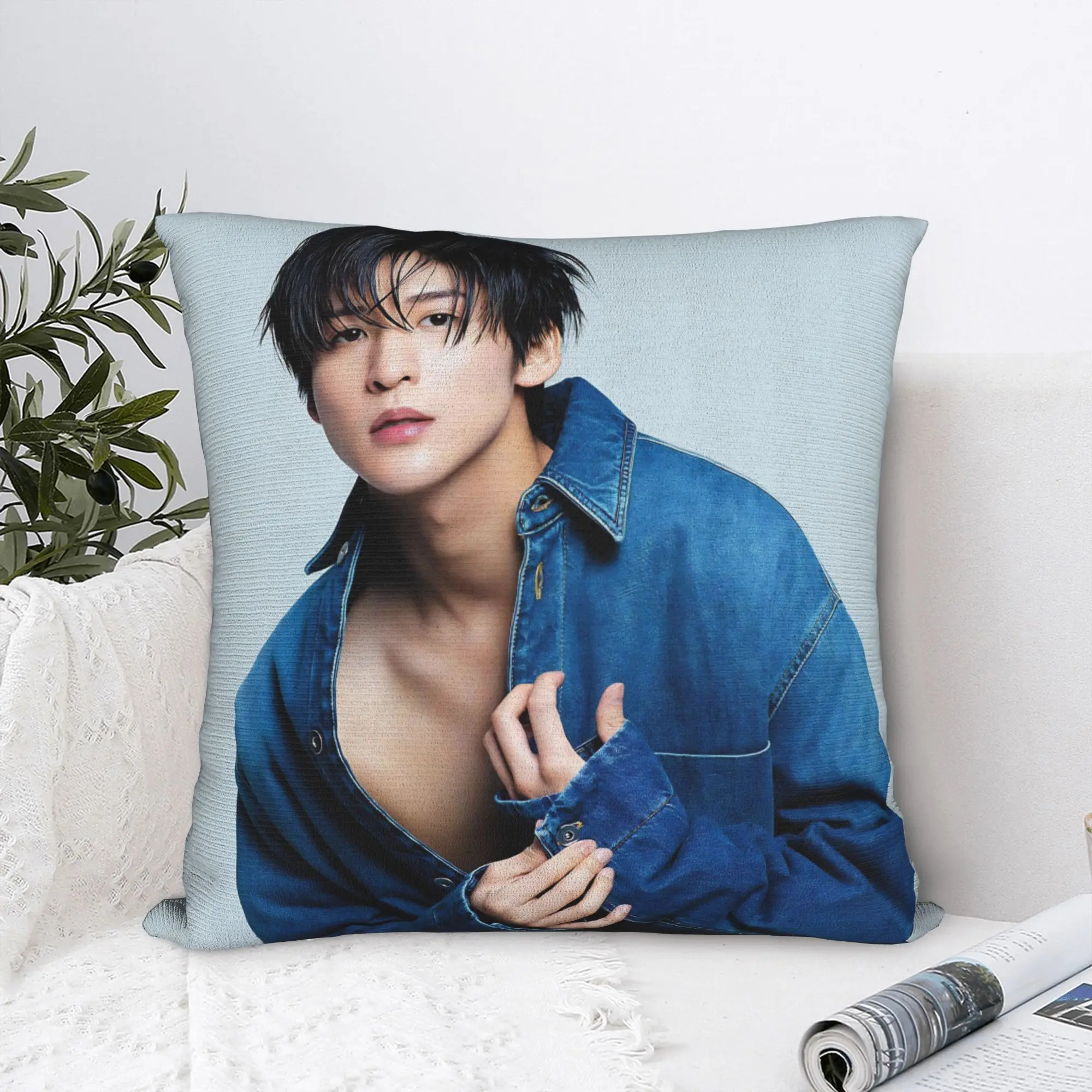 Ren Meguro Japan Singer Pillowcase Polyester Cushion Cover Decorative  Throw Pillow Case Cover Bed Zipper 45X45cm