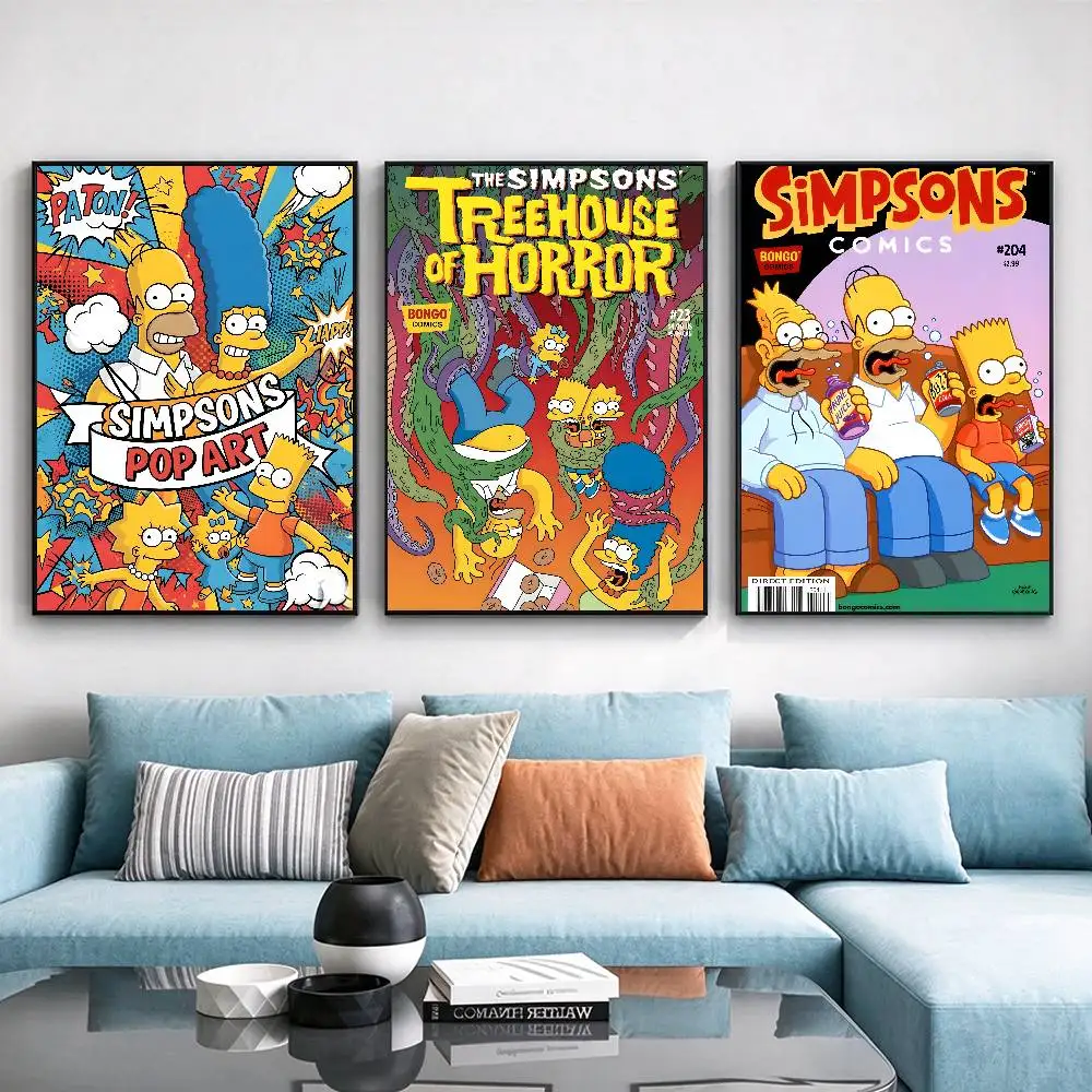 FUNNY The S-Simpsons high-definition Poster Waterproof Wall Art Sticker For Bar Living Room Vintage Decor High Quality Print