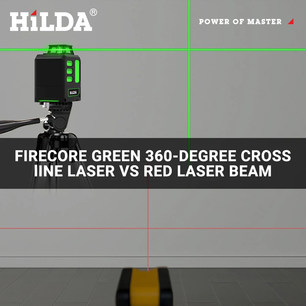 HILDA 5 Lines Laser Level Self-Leveling Meter Cross Green Level Laser Horizontal & Vertical Laser Level Measuring Tools ﻿