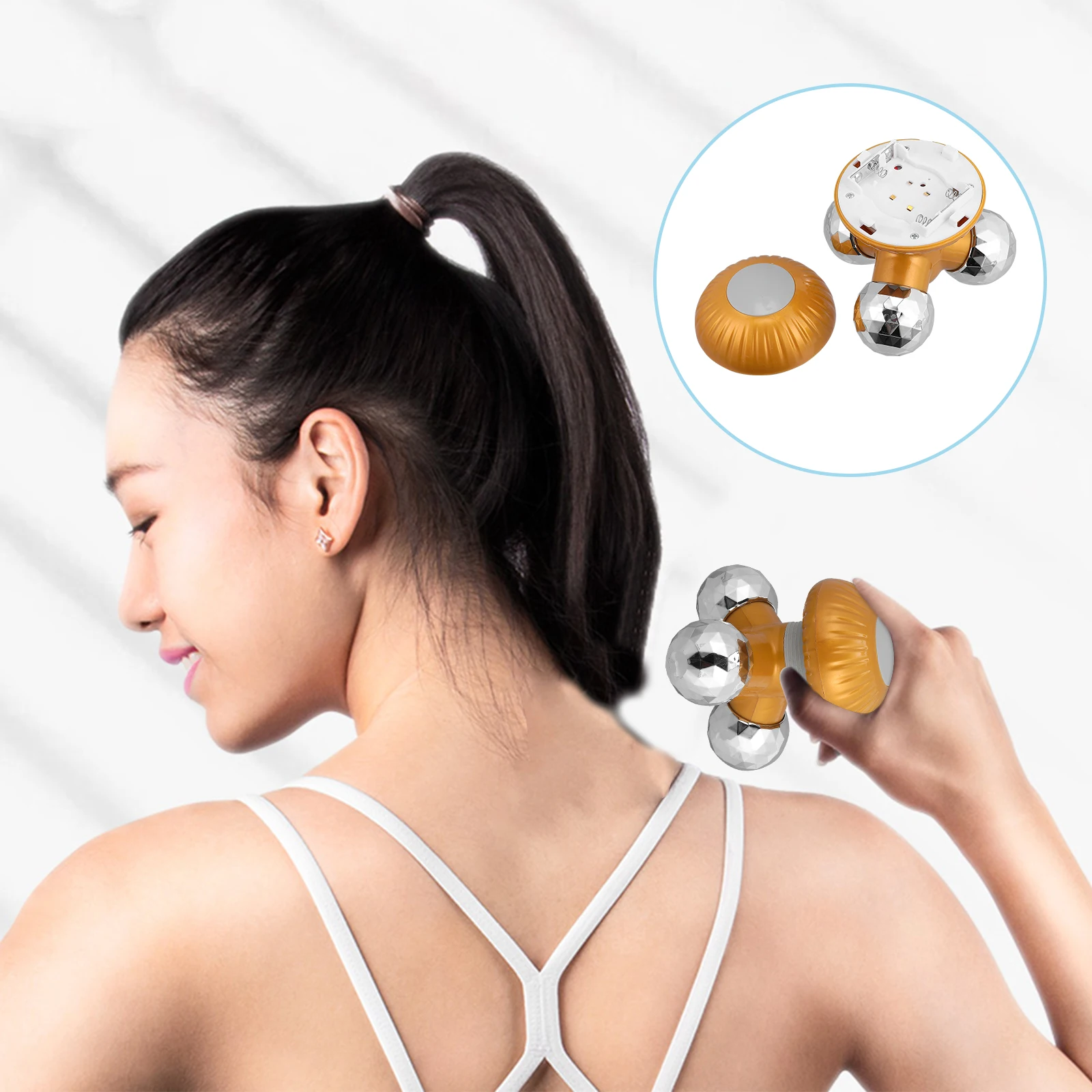 

Portable Body Massager ABS PP Material Home Salon Use Rechargeable Neck Shoulder Back Massaging Device Lightweight Compact Size
