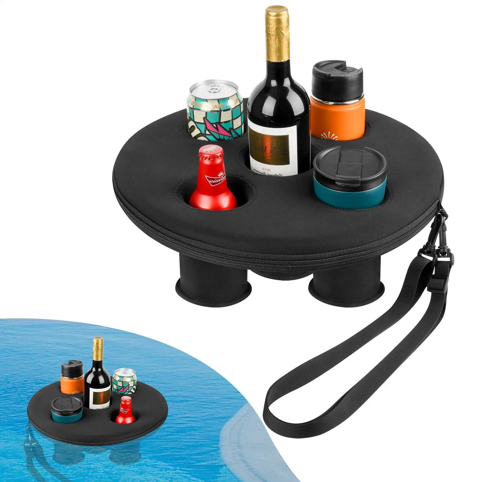 Pool Drink Holder five hole floater water surface coaster floating cup holder Spa Hot Tub Drink Tray for summer outdoor pool