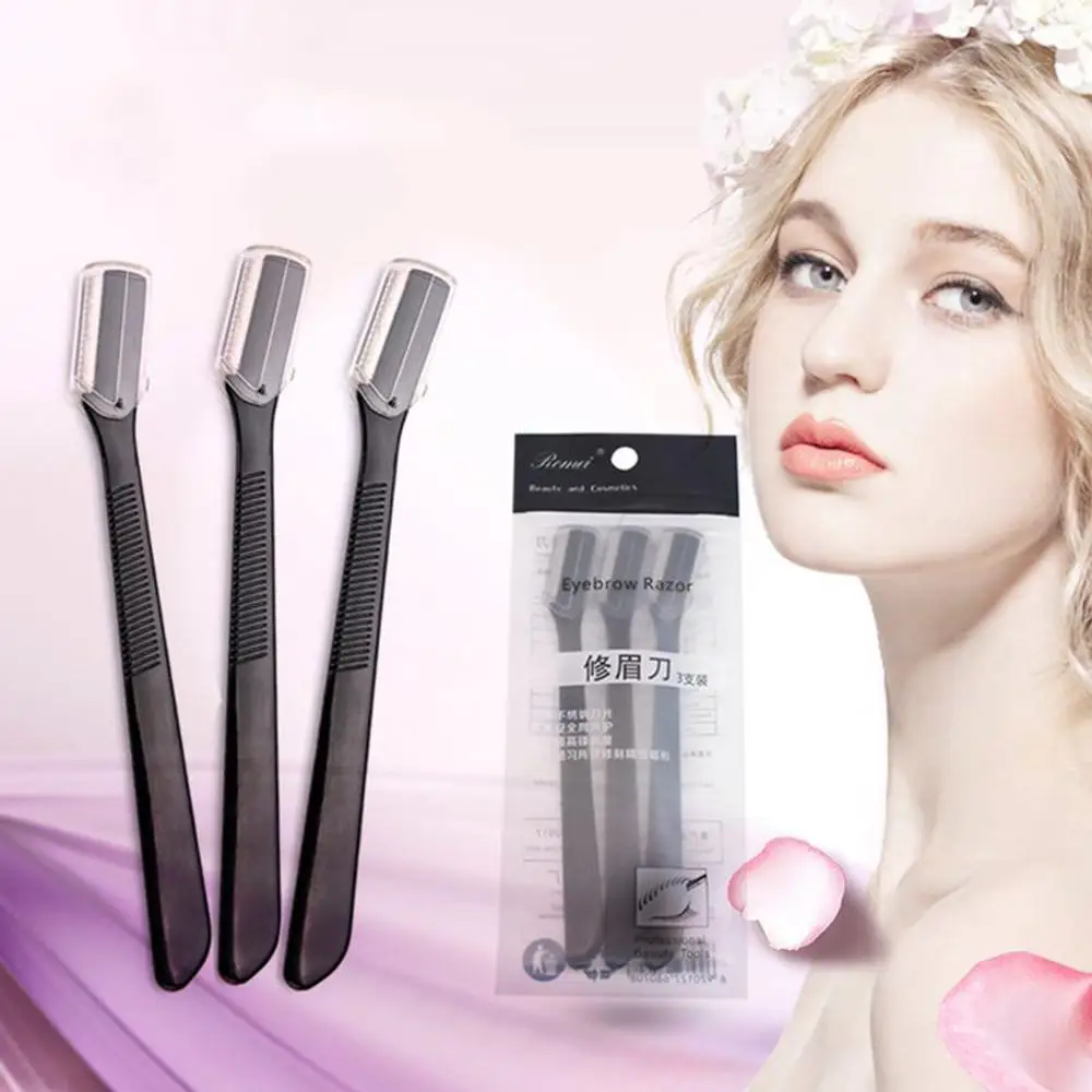 1/2/3PCS Eyebrow Trimmer Face Razor Eyebrow Portable Blades Shaver Knife Hair Remover Set Makeup Eyebrow Profiler Tools