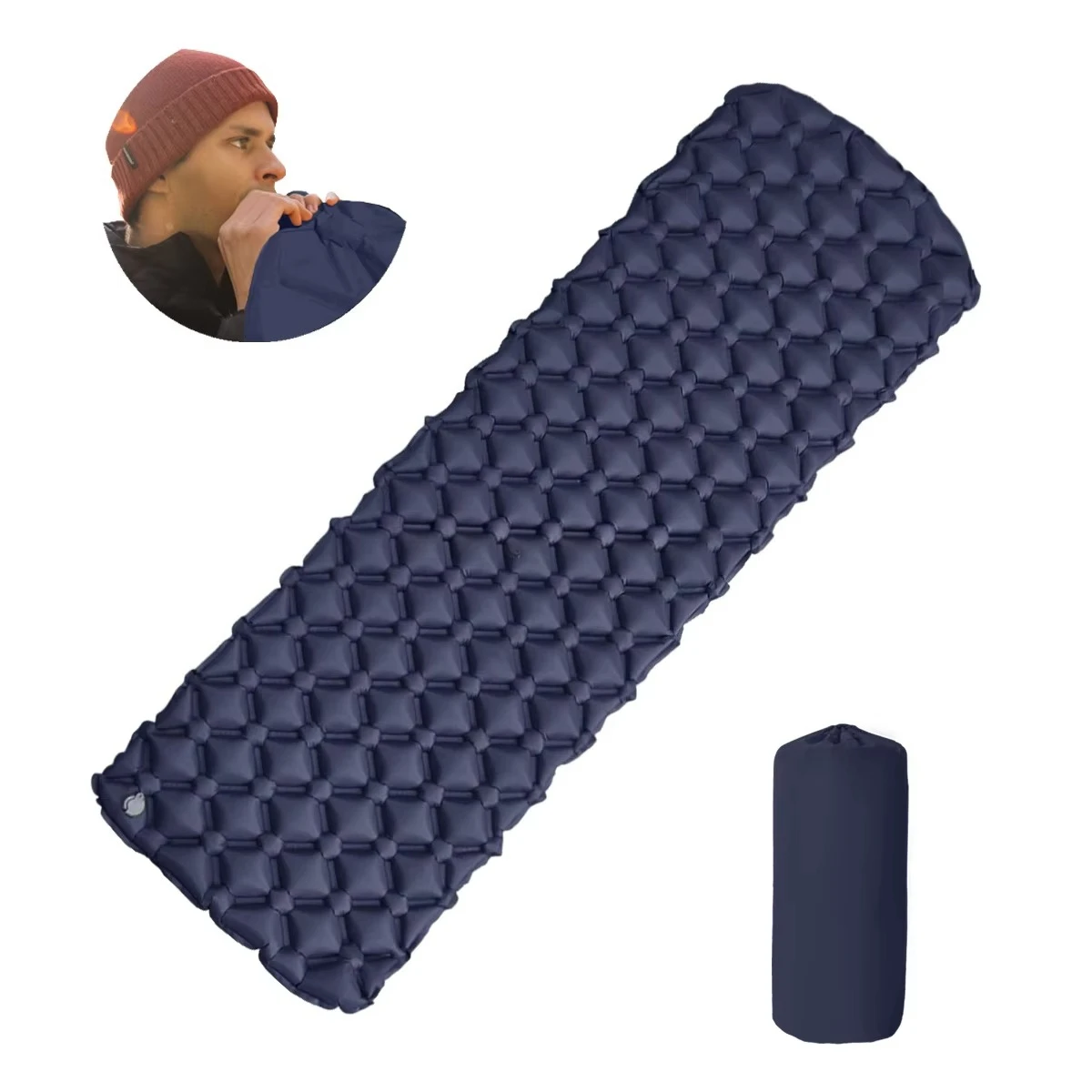 Portable Foldable TPU Inflatable Camping Sleeping Pad Waterproof Wear-resistant Shock-absorbing Mat for Hiking Climbing Outdoor