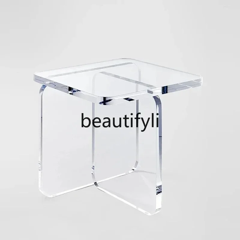 

Acrylic transparent side table Modern simple living room sofa side table Leisure bedside small table