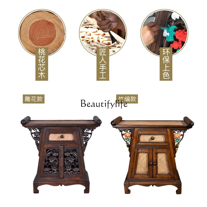 Solid wood offering table Buddhist platform household tribute table Buddhist casket offering table