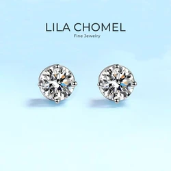 Daughter Birthday Gift PT950 Platinum 0.5/1/2ct Screw Stud Earrings Women Wedding Fine Jewelry Girl Valentine's Day Engagement
