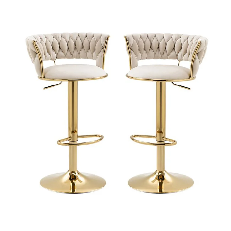 Sillas de Bar modernas de diseño europeo, sillas de Bar nórdicas de Metal ajustables de lujo, taburete cómodo, accesorios para Salle Manger