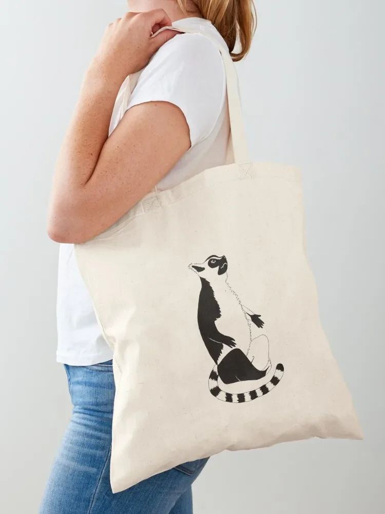 Ring-tailed Lemur (ink illustrations of weird animals that are real) Tote Bag Candy bags personalized tote tote bag Big bag