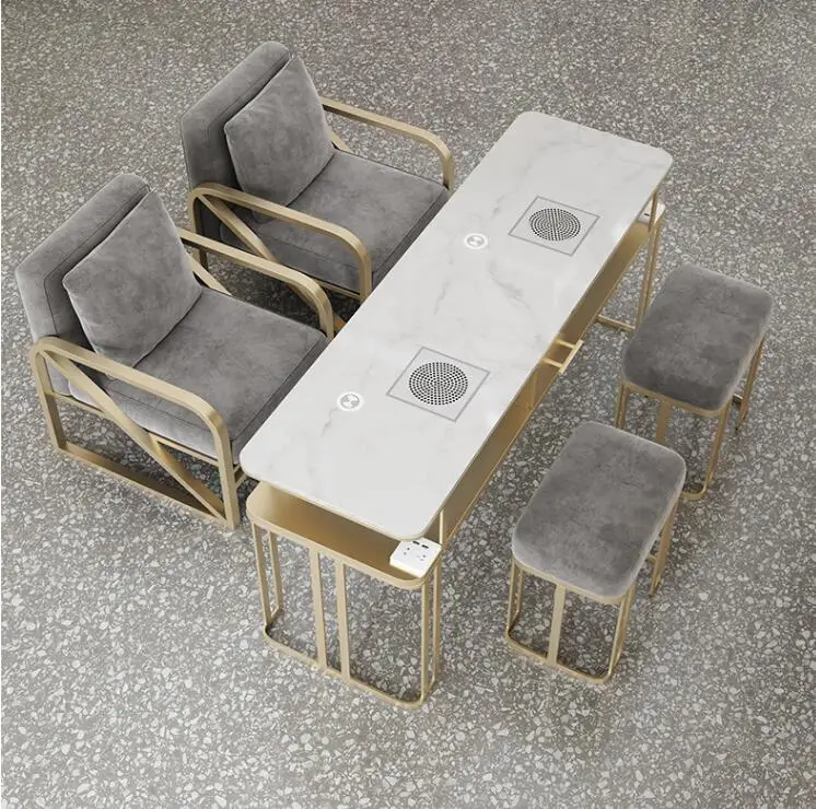 

Nail Table Marble-faced Vacuum cleaner single double trio Table and Chair subnet Red Table and chair combination set