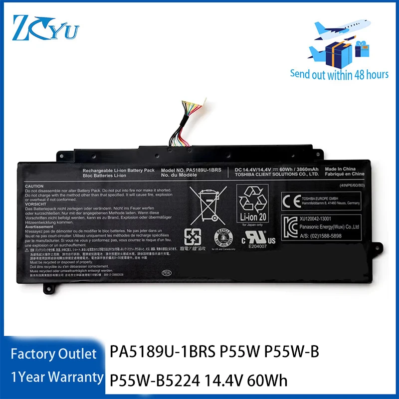 PA5189U-1BRS para Toshiba Satellite RADIUS P55W P55W-B P55W-B5224 14.4V 60Wh