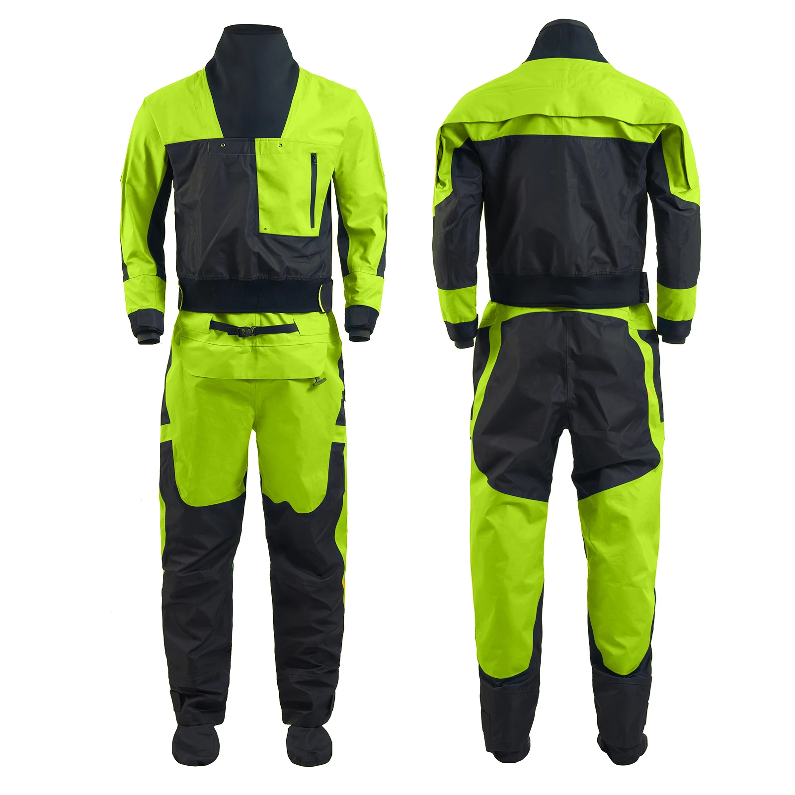 Kayak Dry Suit with Latex Gaskets on Neck and Wrist Three-Layer Fabric is Breathable and Waterproof for Padding