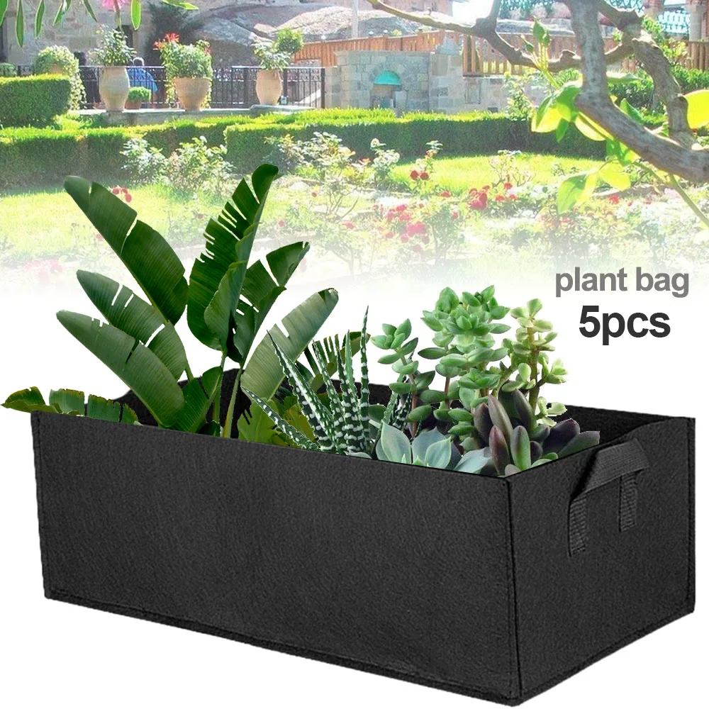 

1/5pcs Non-woven Fabric Planting Bed Breathable Grow Bag Garden Plant Bed Planter Container for Vegetable Flower Herb Growing