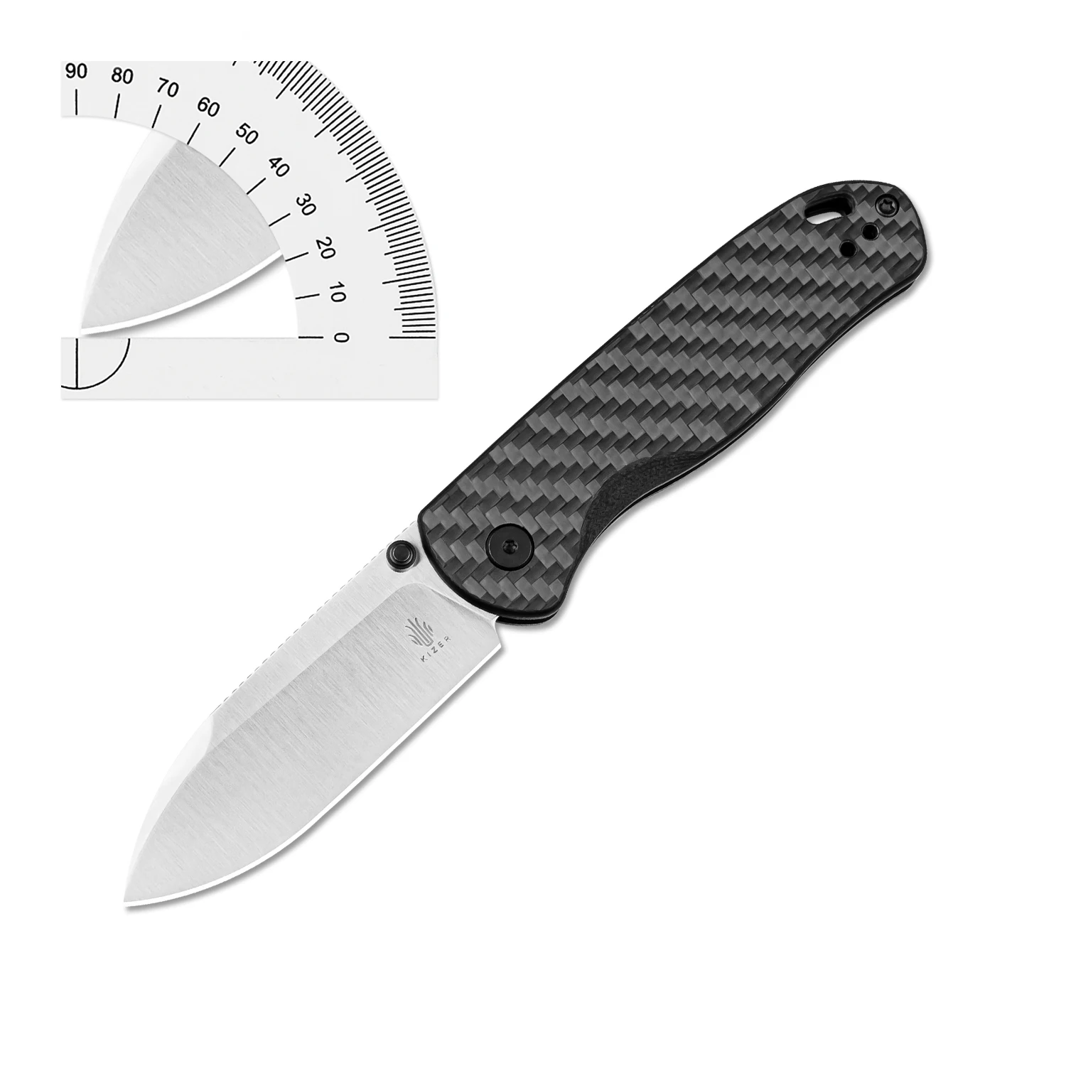 Kizer Folding Pocket Knife Drop Bear V3619A3 Nitro-V Steel With Carbon Fiber Handle 2024 Outdoor Tactical Hunting Knives