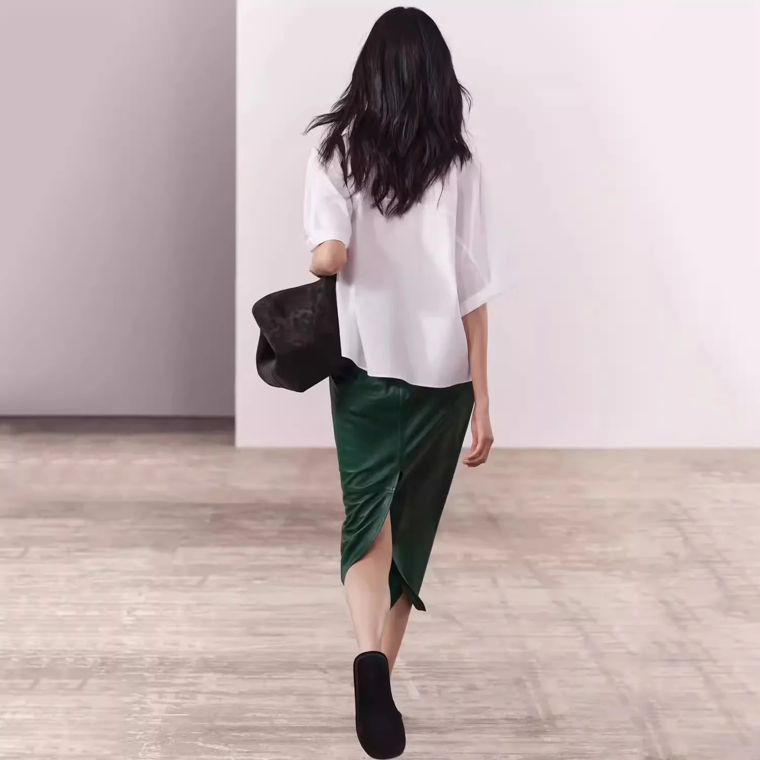 Ele Casual White antung irt Loose ort Sve Women's Faion Spring 2024 Oddychający, wygodny top uniwersalny na każdą okazję