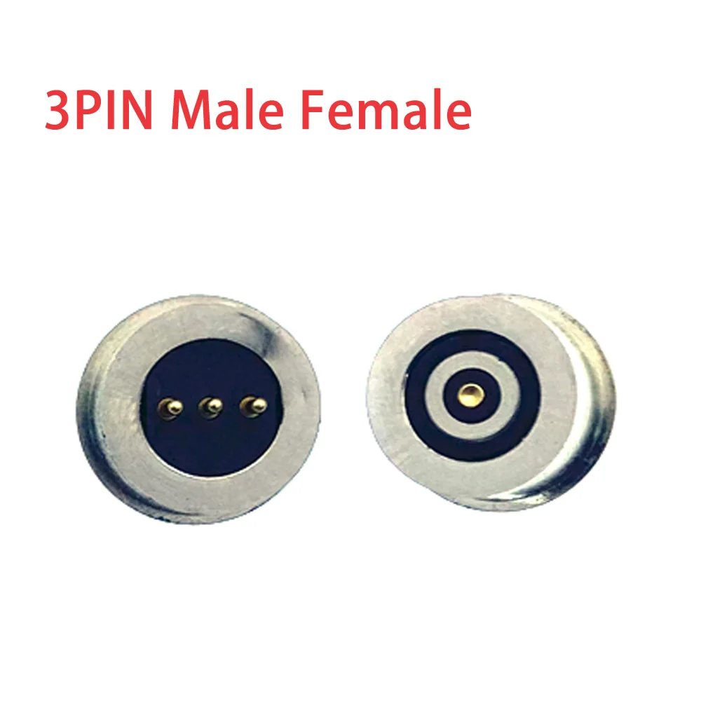 

3/4Pin Circular magnet Spring-Loaded Magnetic Connector 12mm Male Female DC Power Charge Probe Magnet Charging Connector