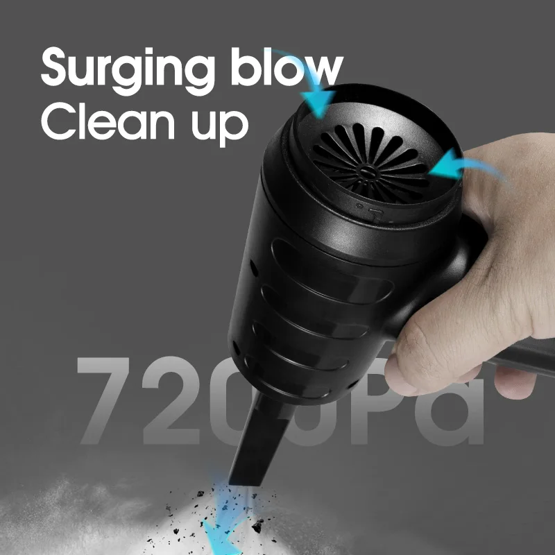 Compressed Air Duster for Computers Protable Cordless Air Blower Computer Cleaning with LED Light for PC Keyboard Crumbs Car