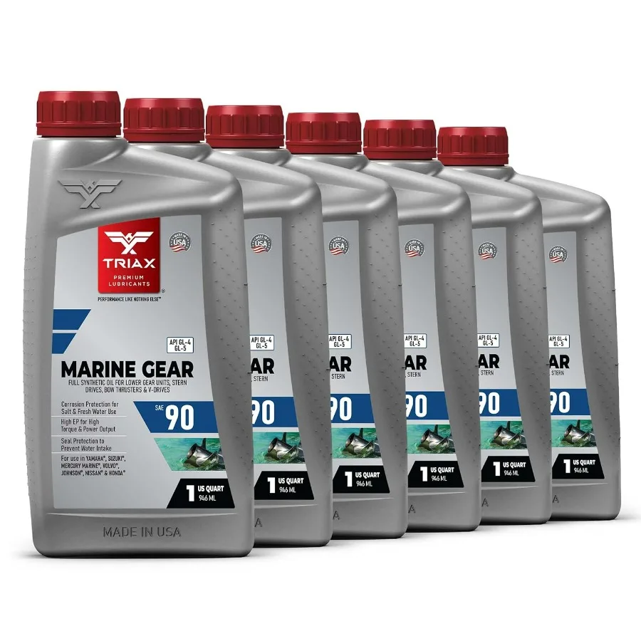 

Солнцезащитное масло TRIAX Marine Gear Oil SAE 90, полностью синтетическое, совместимое со всеми судовыми приводами, носовыми подруливающими элементами и нижними шестеренными блоками передач в всех лодках и