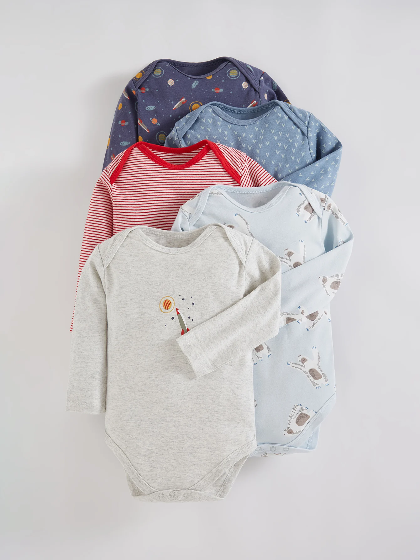 

Newborn 3-24M Baby Boy Baby Girls 5PCS Romper Set | Cotton Long Sleeve Jumpsuit | Cute Printed Outfits Soft & Airy