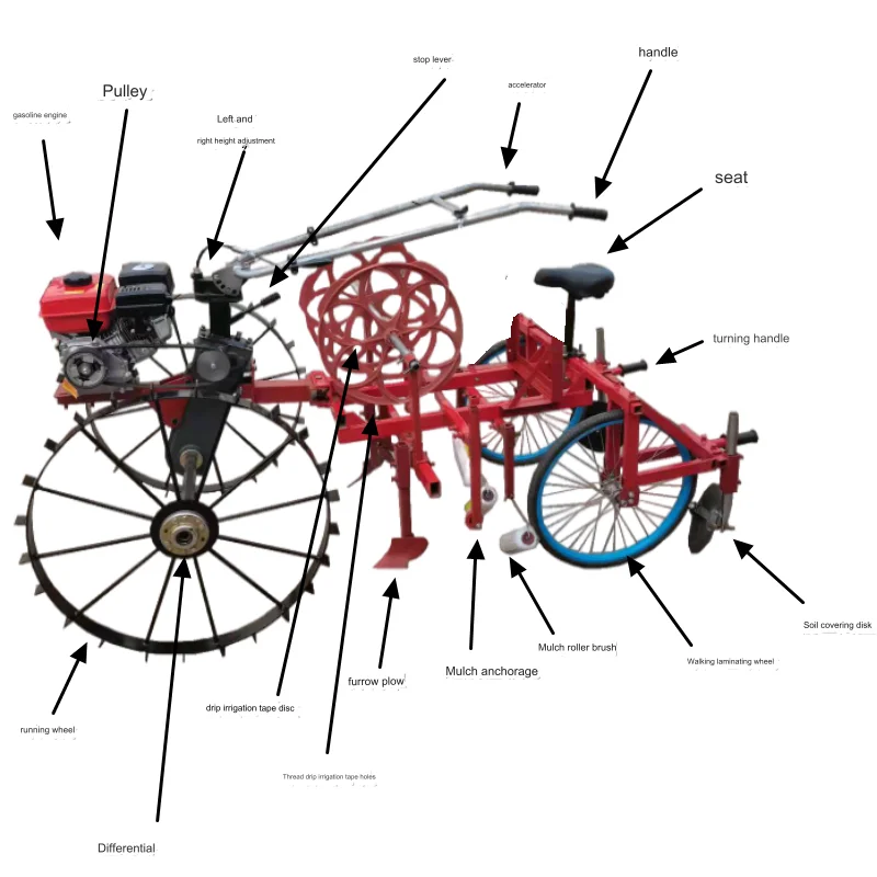 Agricultural gasoline high-ridge potato film drip irrigation with cover film machine