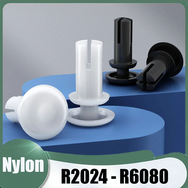 100Pcs R2024 R2032 R2040~R6080 R Type Nylon Plastic Press Rivet Clip Expansion Tube Anchor Plug For PC Board Fix White/Black
