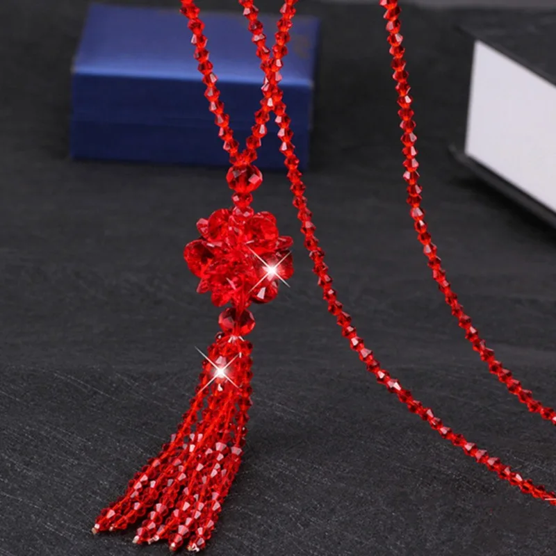 Fashion Necklaces Crystal Jewelry 2023 New Necklace Pendant Long Sweater Twist Chain Necklace For Women