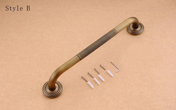 Classic Antique Gold Brass Bathroom Shower Room Non-slip Grab Bar Bathtub Handrail Armrest Wall Hardware Accessories Sanitary