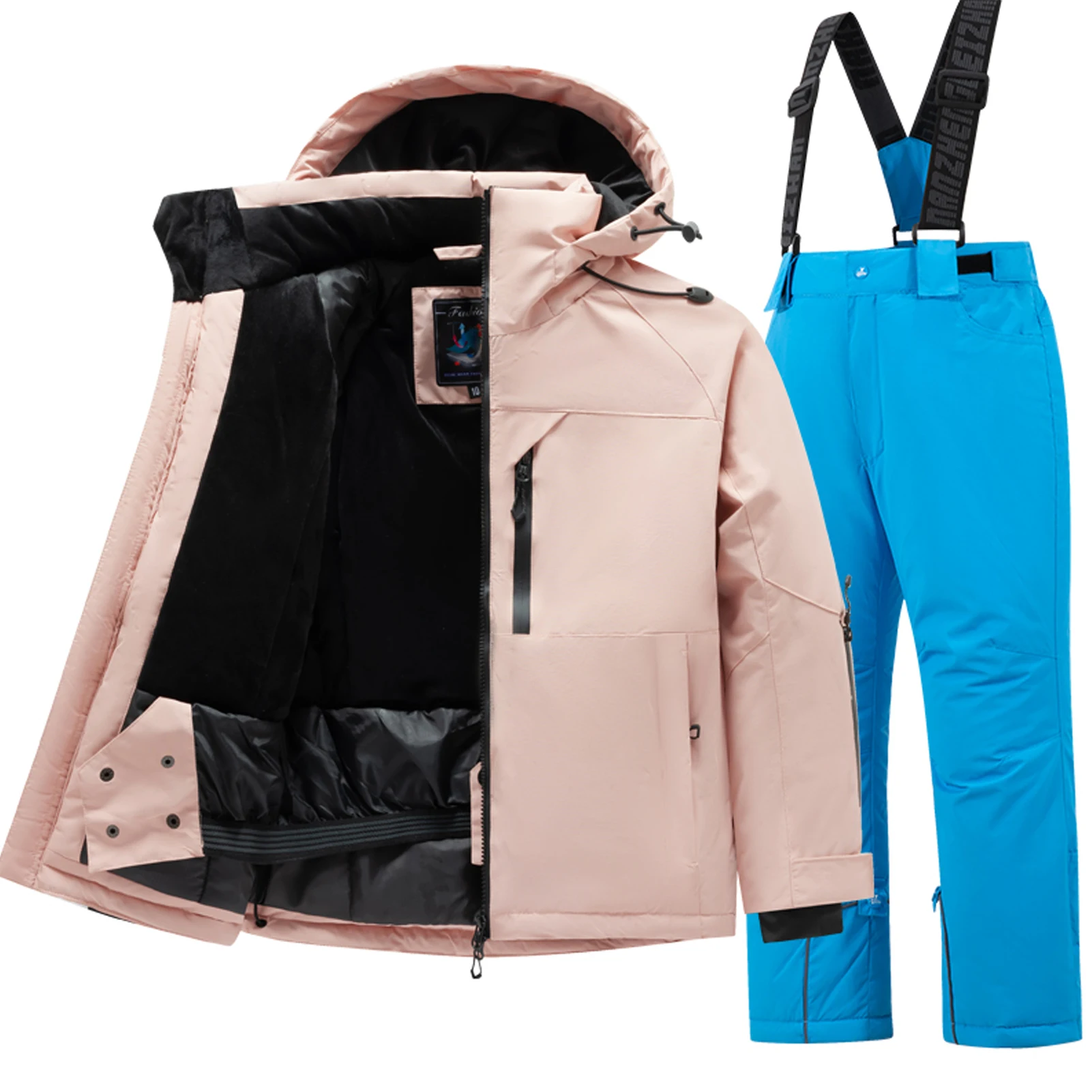 

Windproof Waterproof Children's Skisuits,Boys Skiing Suits,Girls Snow Jacket Pants,Hooded Warm Fleece Kids Snow Wear for Winter