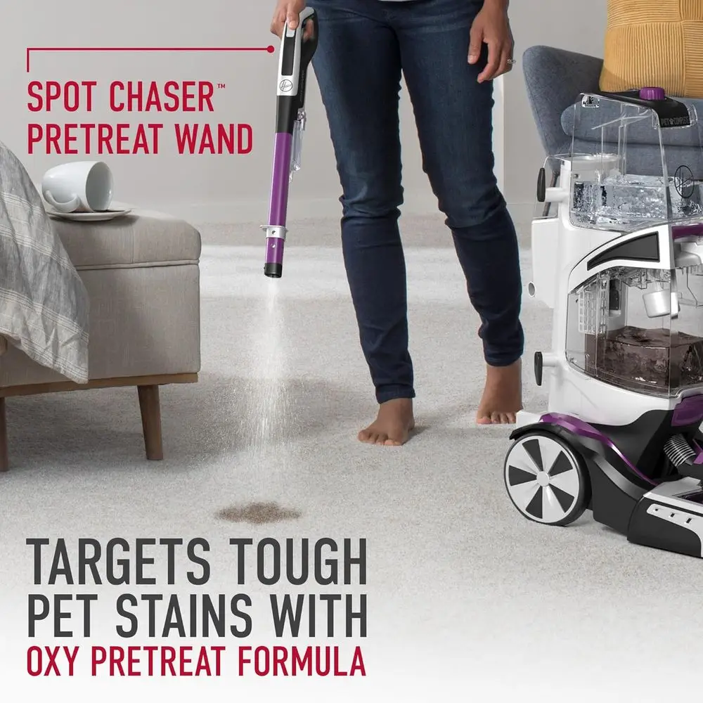 SmartWash Pet Automatic Carpet Cleaner Machine with Spot Chaser Wand, Deep Cleaning Carpet Shampooer Machine, Pair with a Cleane