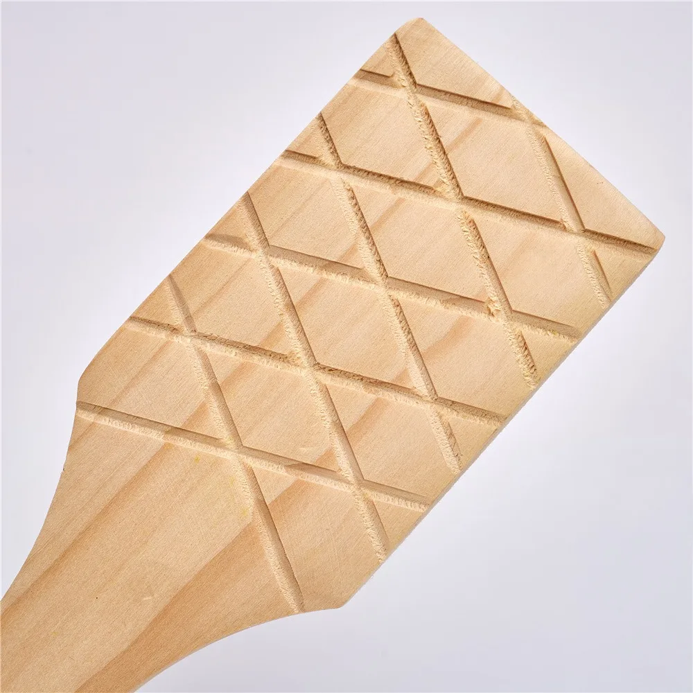 8in Ceramic Wood Clapping Board Wooden Clay Paddle Tap Hammer with Tooth Professional Pottery Tool Clay Supplies