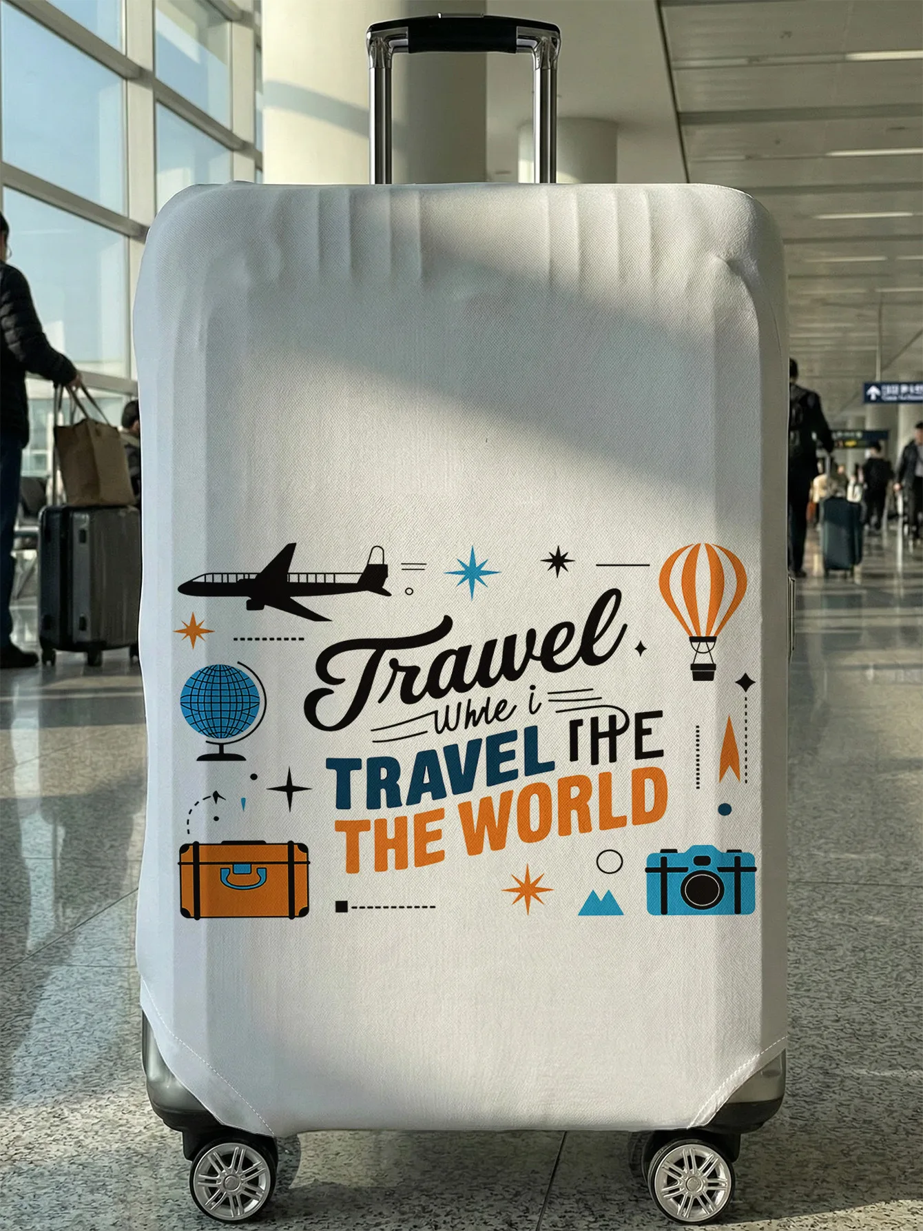 

Travel The World Travel Theme Luggage Cover, Suitable for 18-32 Inch Luggage Cover, Luggage Handle Glove, Travel Accessories