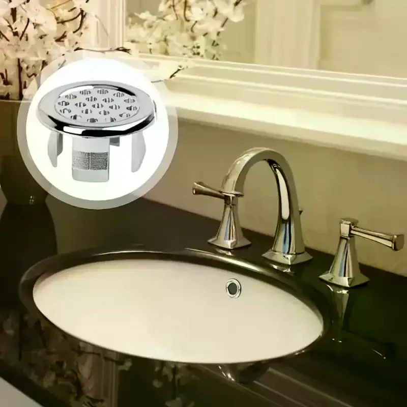 4Pcs Sink Overflow Ring Kitchen Bathroom Basin Trim Bath Drain Cap Sink Wash Basin Round Overflow Ring Plug Basin Accessory