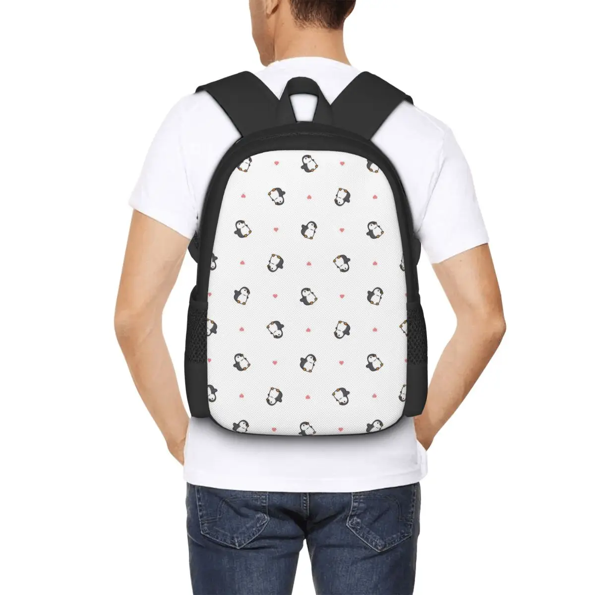 Cute Penguin Student Backpack School Bag Hiking Travel Daypack for Men Women Fashion Bookbag Shoulder Bags
